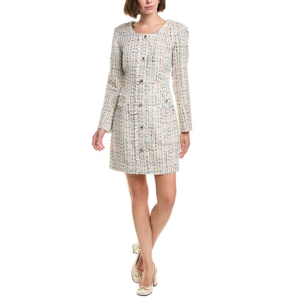 Pascale La Mode Womens  Tweed Mini Dress, White
